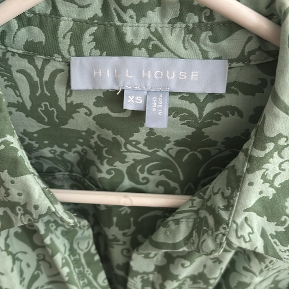 Hill House Home Green Patterned Women's Dress, XS. Great condition. With tie. - Picture 4 of 6